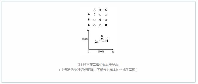 3个样本在二维坐标系中呈现