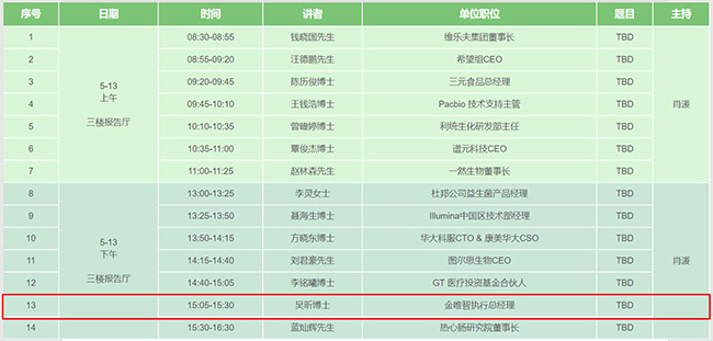 商道演讲详细日程如下